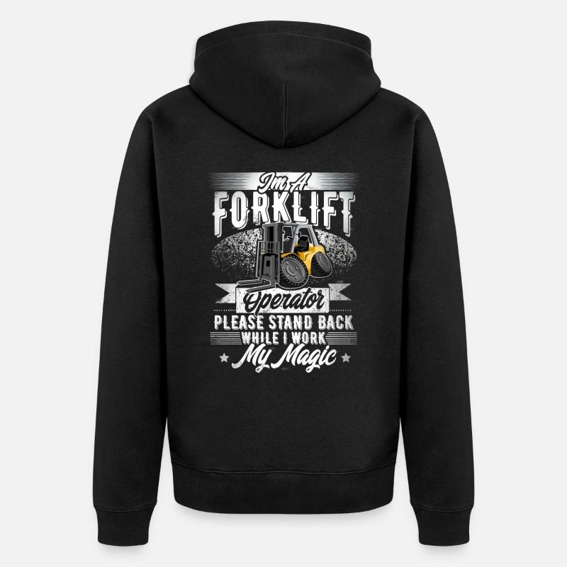 Staplerfahrer - Unisex Premium Bio Zip Hoodie - Schwarz