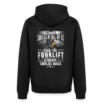 Forklift driver - Unisex Premium Organic Zip Hoodie - black - Back - Nico (187cm)