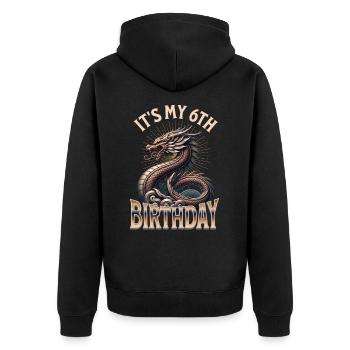 Dragon 6ème anniversaire Dragon - Veste à capuche bio Premium Unisexe - noir - Dos - Nico (187cm)