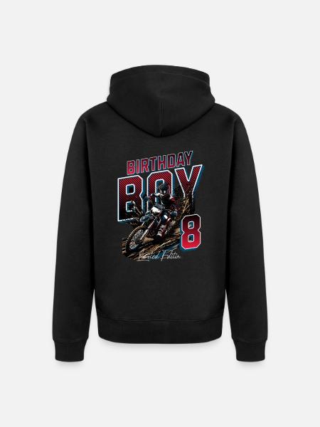 Motocross 8th Birthday - Unisex Premium Organic Zip Hoodie - black