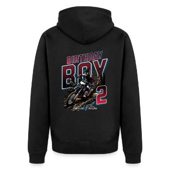Motocross 2nd Birthday - Unisex Premium Organic Zip Hoodie - black - Back - Nico (187cm)