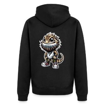 Bearded dragons - Unisex Premium Organic Zip Hoodie - black - Back - Nico (187cm)
