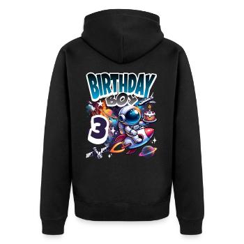 Astronaute 3ème Anniversaire Espace - Veste à capuche bio Premium Unisexe - noir - Dos - Nico (187cm)