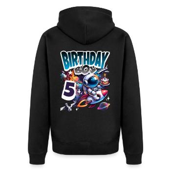 Astronaute 5e anniversaire Espace - Veste à capuche bio Premium Unisexe - noir - Dos - Nico (187cm)