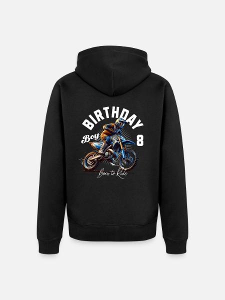 Motocross 8th Birthday - Unisex Premium Organic Zip Hoodie - black