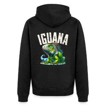 Iguane - Veste à capuche bio Premium Unisexe - noir - Dos - Nico (187cm)