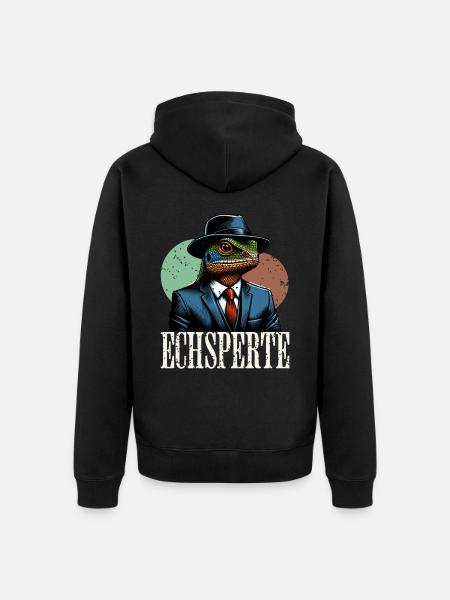 Echsperte Experte - Unisex Premium Bio Zip Hoodie - Schwarz