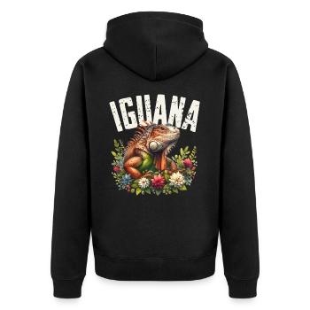 Iguane - Veste à capuche bio Premium Unisexe - noir - Dos - Nico (187cm)
