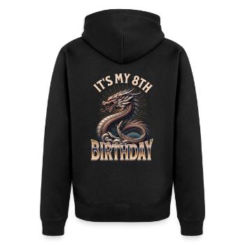 Dragon 8ème anniversaire Dragon - Veste à capuche bio Premium Unisexe - noir - Dos - Nico (187cm)