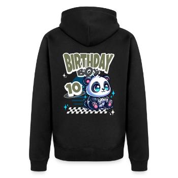 10e anniversaire Enfants Anniversaire Gaming Panda - Veste à capuche bio Premium Unisexe - noir - Dos - Nico (187cm)