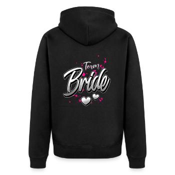 Team Bride Hen Party - Unisex Premium Organic Zip Hoodie - black - Back - Nico (187cm)