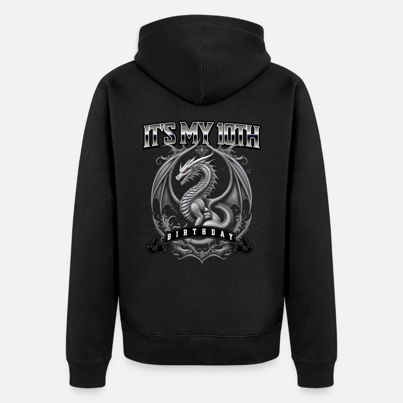 Dragon 10e anniversaire Dragon - Veste à capuche bio Premium Unisexe - noir