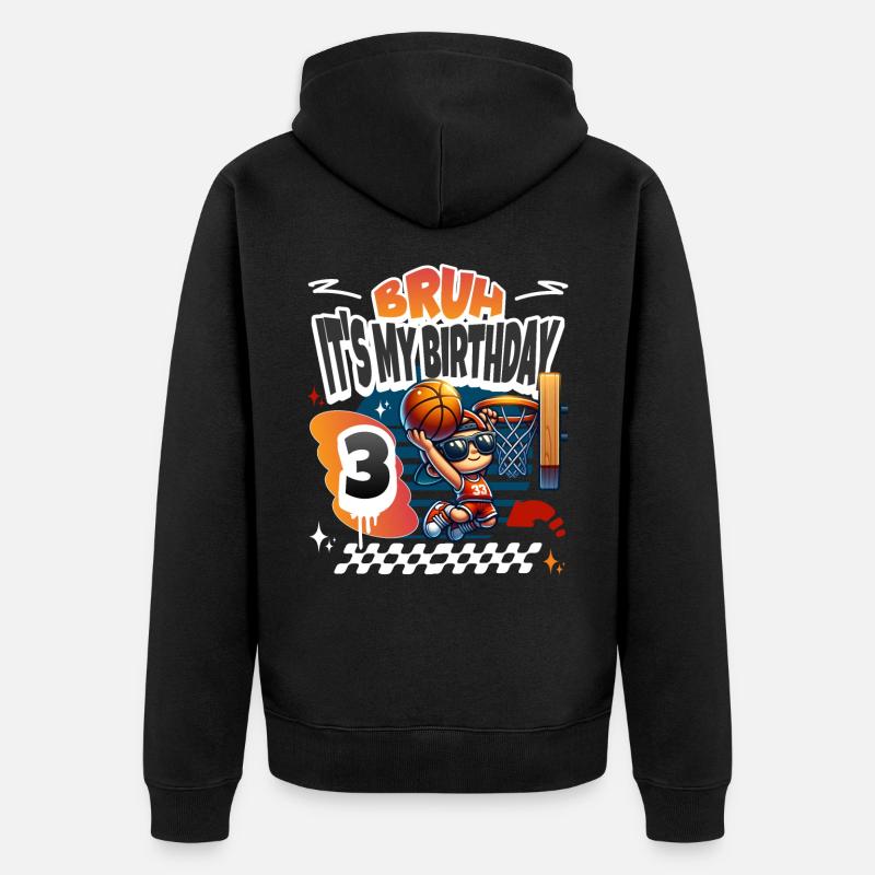 3e anniversaire de basket-ball - Veste à capuche bio Premium Unisexe - noir