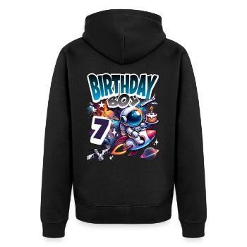 Astronaute 7e anniversaire Espace - Veste à capuche bio Premium Unisexe - noir - Dos - Nico (187cm)