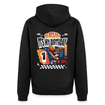 Basketball 1er anniversaire - Veste à capuche bio Premium Unisexe - noir - Dos - Nico (187cm)