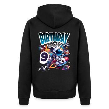 Astronaute 9e anniversaire Espace - Veste à capuche bio Premium Unisexe - noir - Dos - Nico (187cm)
