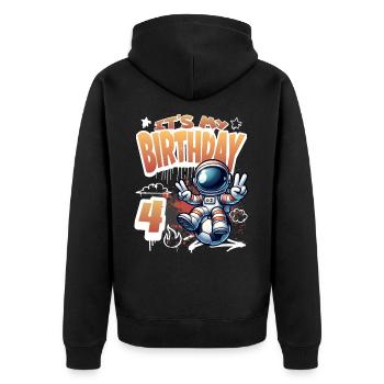 Graffiti astronaute 4ème anniversaire - Veste à capuche bio Premium Unisexe - noir - Dos - Nico (187cm)