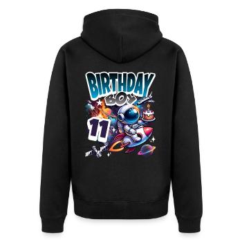 Astronaute 11e anniversaire Espace - Veste à capuche bio Premium Unisexe - noir - Dos - Nico (187cm)