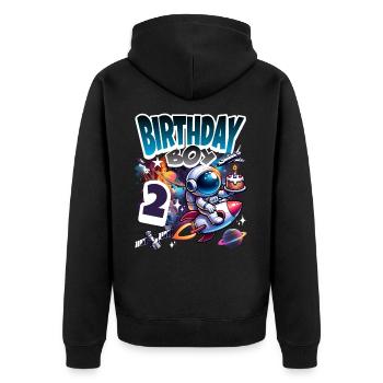 Astronaute 2e anniversaire Espace - Veste à capuche bio Premium Unisexe - noir - Dos - Nico (187cm)