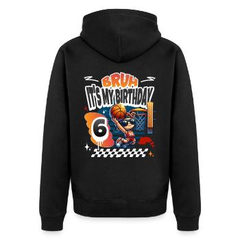 6e anniversaire de basket-ball - Veste à capuche bio Premium Unisexe - noir - Dos - Nico (187cm)