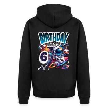 6e anniversaire de l’astronaute Espace - Veste à capuche bio Premium Unisexe - noir - Dos - Nico (187cm)