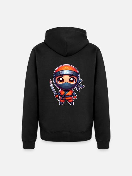 Ninja - Unisex Premium Organic Zip Hoodie - black