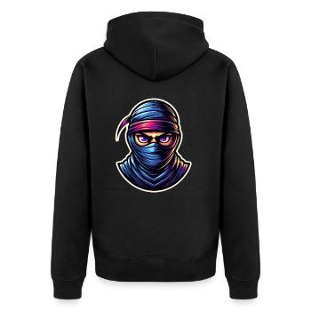 Ninja - Unisex Premium Organic Zip Hoodie - black - Back - Nico (187cm)