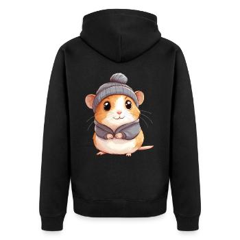 Hamster mignon mignon bébé enfants animal dessin animé - Veste à capuche bio Premium Unisexe - noir - Dos - Nico (187cm)