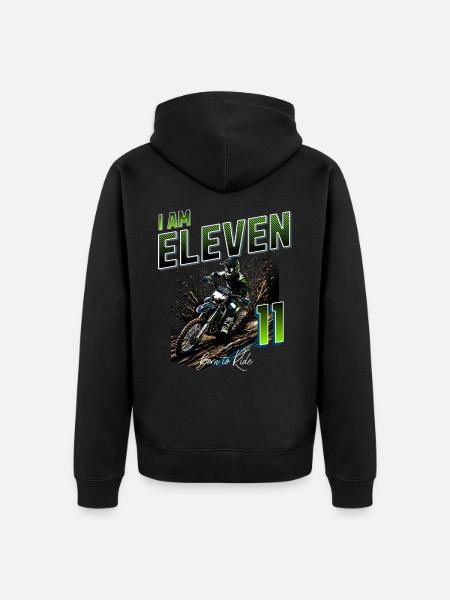 Motocross 11th Birthday - Unisex Premium Organic Zip Hoodie - black