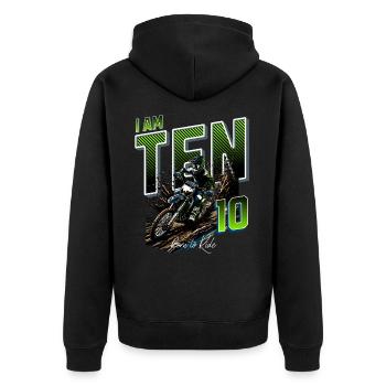 Motocross 10th Birthday - Unisex Premium Organic Zip Hoodie - black - Back - Nico (187cm)