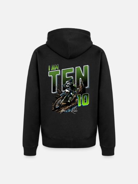 Motocross 10th Birthday - Unisex Premium Organic Zip Hoodie - black