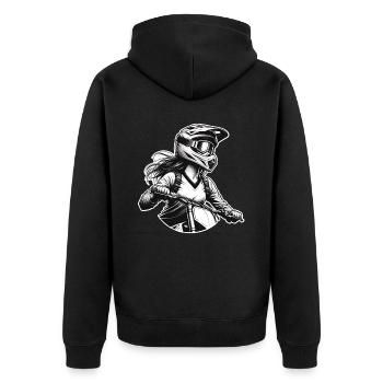 Motocross Frauen Mädchen - Unisex Premium Bio Zip Hoodie - Schwarz - Hinten - Nico (187cm)