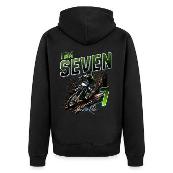 Motocross 7e anniversaire - Veste à capuche bio Premium Unisexe - noir - Dos - Nico (187cm)