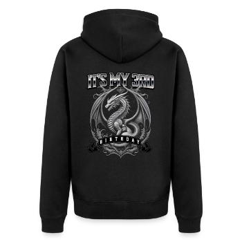 Dragon 3ème anniversaire Dragon - Veste à capuche bio Premium Unisexe - noir - Dos - Nico (187cm)