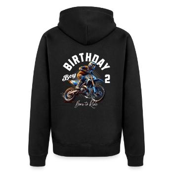 Motocross 2nd Birthday - Unisex Premium Organic Zip Hoodie - black - Back - Nico (187cm)