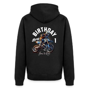 1er anniversaire de motocross - Veste à capuche bio Premium Unisexe - noir - Dos - Nico (187cm)