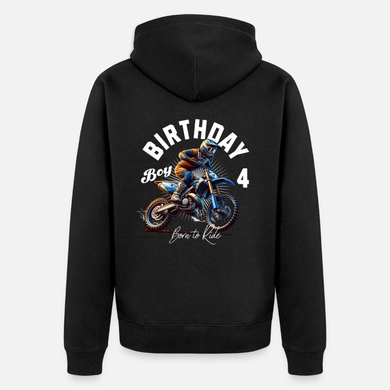 4e anniversaire de motocross - Veste à capuche bio Premium Unisexe - noir