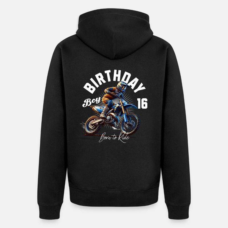16e anniversaire de motocross - Veste à capuche bio Premium Unisexe - noir