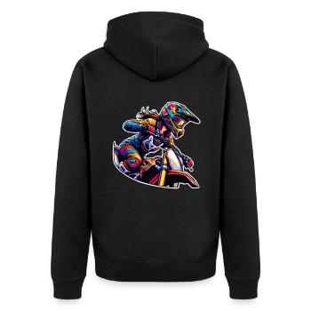 Motocross Femmes Filles Fille - Veste à capuche bio Premium Unisexe - noir - Dos - Nico (187cm)