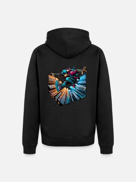 Parkour - Unisex Premium Bio Zip Hoodie - Schwarz