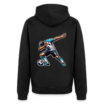 Soccer Soccer Player - Unisex Premium Organic Zip Hoodie - black - Back - Nico (187cm)