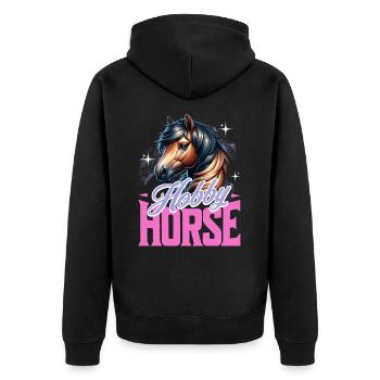Cheval de loisir Steckenpferd - Veste à capuche bio Premium Unisexe - noir - Dos - Nico (187cm)