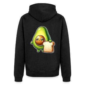 Avocado Toast - Unisex Premium Bio Zip Hoodie - Schwarz - Hinten - Nico (187cm)