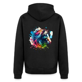 Cheval - Veste à capuche bio Premium Unisexe - noir - Dos - Nico (187cm)