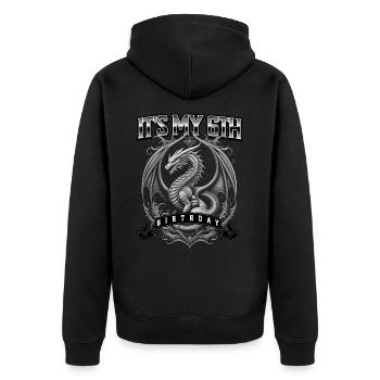 Dragon 6ème anniversaire Dragon - Veste à capuche bio Premium Unisexe - noir - Dos - Nico (187cm)