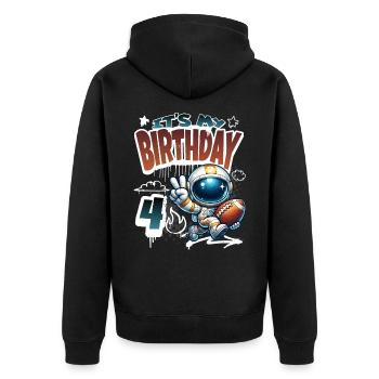 Astronaute 4e anniversaire Football - Veste à capuche bio Premium Unisexe - noir - Dos - Nico (187cm)