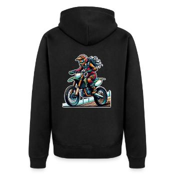Motocross Femmes Filles Fille - Veste à capuche bio Premium Unisexe - noir - Dos - Nico (187cm)