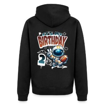 Astronaute 2e anniversaire Football - Veste à capuche bio Premium Unisexe - noir - Dos - Nico (187cm)