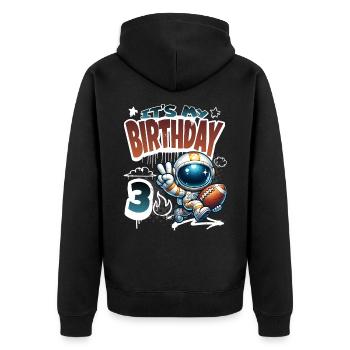 Astronaute 3e anniversaire Football - Veste à capuche bio Premium Unisexe - noir - Dos - Nico (187cm)