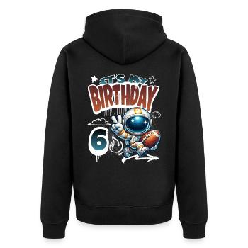 Astronaute 6e anniversaire Football - Veste à capuche bio Premium Unisexe - noir - Dos - Nico (187cm)